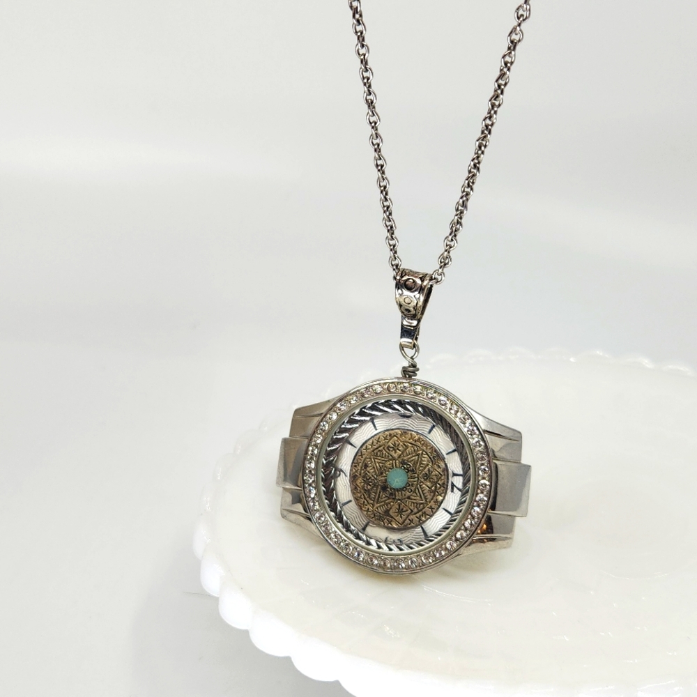 Hand Crafted Necklace From Watch & Jewelry Parts - Picture 1 of 6